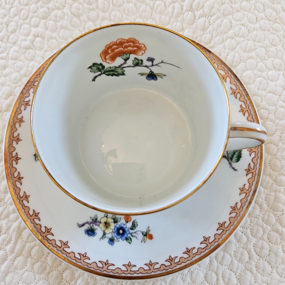 Limoges Gold-trimmed cup and saucer